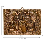 Radha Krishna Wall Hanging Antique Bronze Finish with Peacock Motif G-230-A - Image 5