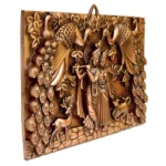 Radha Krishna Wall Hanging Antique Bronze Finish with Peacock Motif G-230-A - Image 4