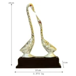 Compact Silver Swan Couple Decorative Showpiece W-71-E - Image 4