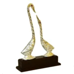 Compact Silver Swan Couple Decorative Showpiece W-71-E - Image 2