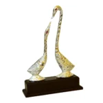 Compact Silver Swan Couple Decorative Showpiece W-71-E - Image 3