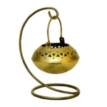 Antique Hanging Lantern with Curved Stand Handcrafted Decorative Candle Holder I-183-A - Image 3