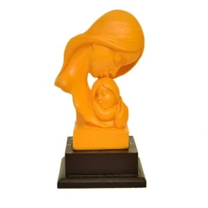 Mother & Child Sculpture – The Glow of Unbreakable Love (Orange Edition) - F-117-Y