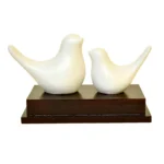Elegant White Twin Birds Showpiece | Symbol of Peace & Togetherness - F-109-W