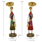 Colorful Handcrafted Metal Lady Figurine Set Umbrella Ladies (Set of 2) I-184-A - Image 3