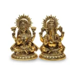 CraftEarth Metal Lakshmi-Ganesha Golden Pair W-3-A