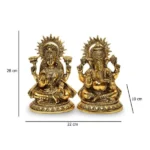 CraftEarth Metal Lakshmi-Ganesha Golden Pair W-3-A - Image 5