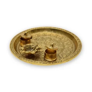 Traditional Pooja Thali with Intricate Engraving - W-66-A