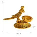 Decorative Parrot Diya Traditional Indian Oil Lamp W-178-A - Image 4