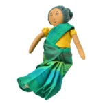 Handcrafted Fabric Doll in Traditional Green Saree “Pati” Grandma-Inspired Soft Toy GD-10 - Image 5