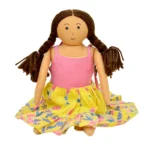 Handmade Fabric Doll in Floral Dress Soft, Washable & Gift-Ready GD-4 - Image 4