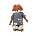 Handmade Fabric Animal Doll “Kutty Fox” in Casual Kurta Set GD-14 - Image 6