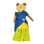 Handmade Fabric Animal Doll “Kumari Bear” in Traditional Pavadai Set GD-13 - Image 6