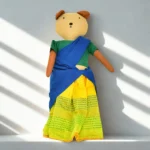 Handmade Fabric Animal Doll “Kumari Bear” in Traditional Pavadai Set GD-13 - Image 9