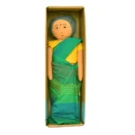 Handcrafted Fabric Doll in Traditional Green Saree “Pati” Grandma-Inspired Soft Toy GD-10 - Image 4