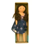 Handcrafted Fabric Doll in Blue Floral Dress Soft, Safe & Gift-Ready GD-5 - Image 4