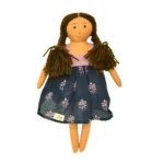 Handcrafted Fabric Doll in Blue Floral Dress Soft, Safe & Gift-Ready GD-5 - Image 5