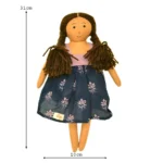 Handcrafted Fabric Doll in Blue Floral Dress Soft, Safe & Gift-Ready GD-5 - Image 3