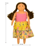 Handmade Fabric Doll in Floral Dress Soft, Washable & Gift-Ready GD-4 - Image 5