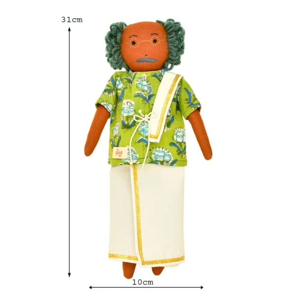 Handmade Thatha Doll – Traditional South Indian Grandfather Soft Toy for Kids - GD-11 - Image 6