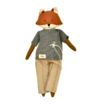 Handmade Fabric Animal Doll “Kutty Fox” in Casual Kurta Set GD-14 - Image 9