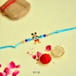 Mickey Mouse Kids Rakhi with Bright Beads and Cartoon Charm - RK-11 - Image 2