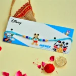 Mickey Mouse Kids Rakhi with Bright Beads and Cartoon Charm - RK-11 - Image 3