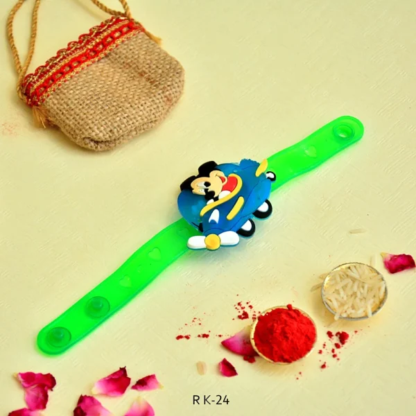 Flying Fun Mickey Rakhi - Airplane Edition - RK-24 | Light-Up Rakhi for Kids by Craftearth