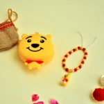 Pooh Rakhi Gift Pack for Kids - RK-28 | Cute Bracelet Rakhi with Chocolate & Coin Pouch - Image 2