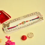 Traditional Rakhi with Kundan Elephant Motif - RK-34 | Multicolor Thread & Beaded Design - Image 2