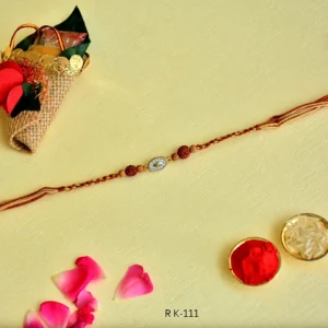 Divine Blessings Rudraksha Rakhi – RK-111 | Sacred Elegance for Raksha Bandhan