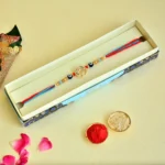 Tree of Life Rakhi – RK-114 | Symbolic Rakhi with Evil Eye Beads & Vibrant Thread - Image 2