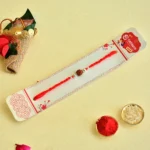 Classic Rudraksha Rakhi – RK-145 | Simple Red Thread with Spiritual Essence - Image 2