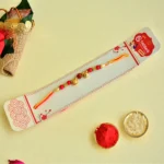 Traditional Rudraksha Bell Rakhi – RK-147 | Festive Charm with Sacred Elegance - Image 2