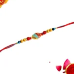 Handcrafted Designer Rakhi with Colorful Beads & Enamel Heart Charm – RK-6 - Image 4