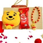 Pooh Rakhi Gift Pack for Kids - RK-28 | Cute Bracelet Rakhi with Chocolate & Coin Pouch - Image 5