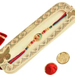Traditional Rakhi with Kundan Elephant Motif - RK-34 | Multicolor Thread & Beaded Design - Image 4