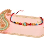 Handcrafted Designer Rakhi with Colorful Beads & Enamel Heart Charm – RK-6 - Image 3