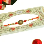 Mandala Design Rakhi – RK-47 | Multicolor Round Center with Pearl & Bead Embellishments - Image 4