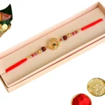 Divine Rudraksha Rakhi – RK-120 | Lord Shiva’s Blessings with Golden Trishul and shivling on Sacred Red Thread - Image 5