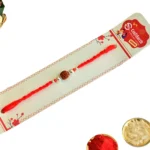 Classic Rudraksha Rakhi – RK-145 | Simple Red Thread with Spiritual Essence - Image 4