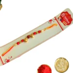 Traditional Rudraksha Bell Rakhi – RK-147 | Festive Charm with Sacred Elegance - Image 4