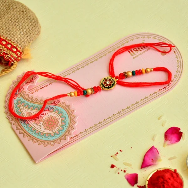 Handcrafted Designer Multicolor Beaded Rakhi – RK-3