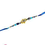 Modern Hamsa Hand Rakhi – RK-91 | Protective Evil Eye Charm with Blue Beads Rakhi for Brother - Image 3