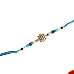 Mandala Evil Eye Rakhi – RK-92 | Intricate Mandala-Inspired Charm with Blue & White Beads for Protective Blessings - Image 3