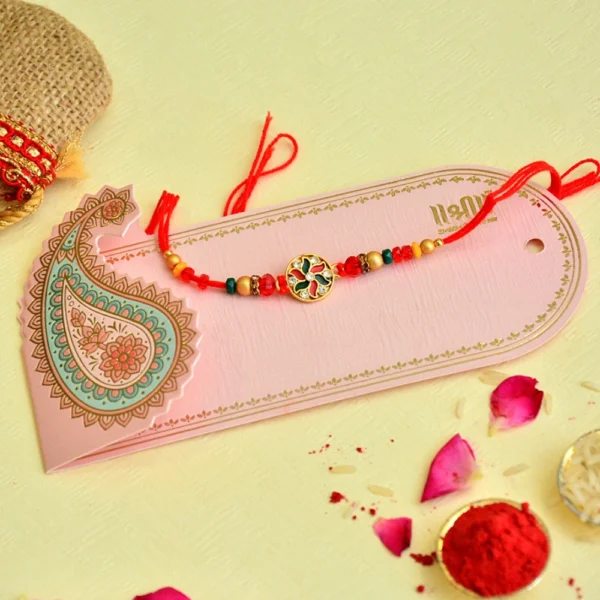 Handcrafted Designer Multicolor Beaded Rakhi – RK-4