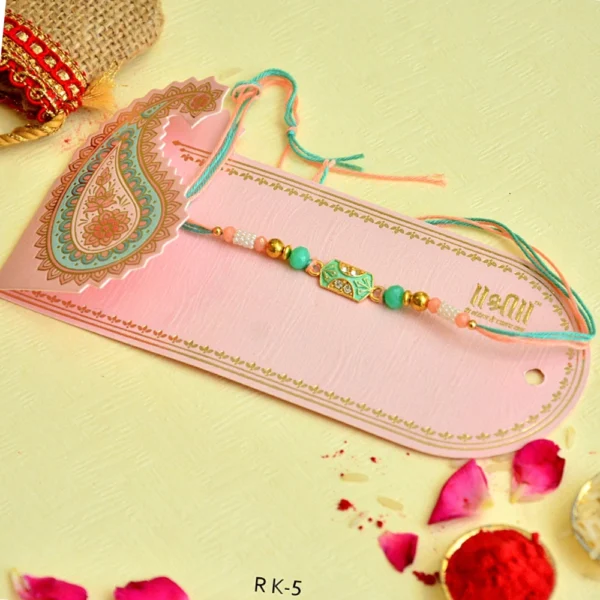 Handcrafted Designer Multicolor Beaded Rakhi – RK-5