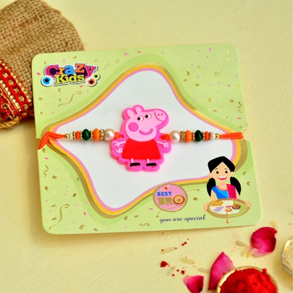 Cute Cartoon Character Kids Rakhi with Beads for Little Brothers - RK-8