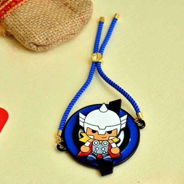 Superhero Rakhi with Adjustable Blue Thread, Rakhi for Little Brother - RK-20