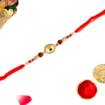 Divine Rudraksha Rakhi – RK-120 | Lord Shiva’s Blessings with Golden Trishul and shivling on Sacred Red Thread - Image 4